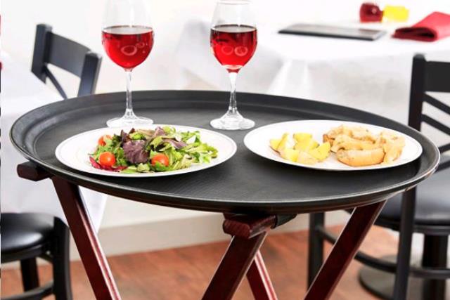 Rental store for 27  Oval Black Serving Tray in Fresno CA