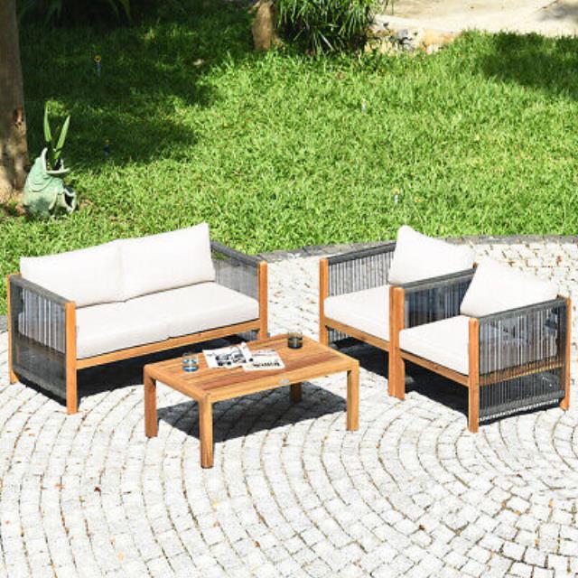 Where to find Patio Joy Rope Wood Patio Loveseat in Fresno