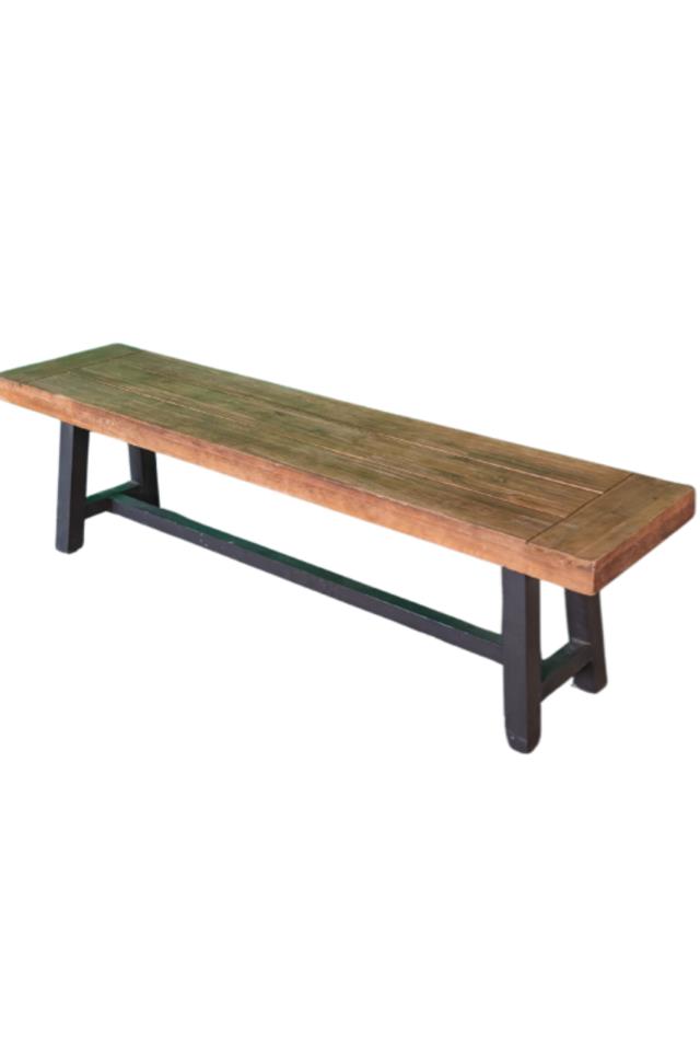 Where to find Bench, Rustic Wood W Black Metal Legs in Fresno