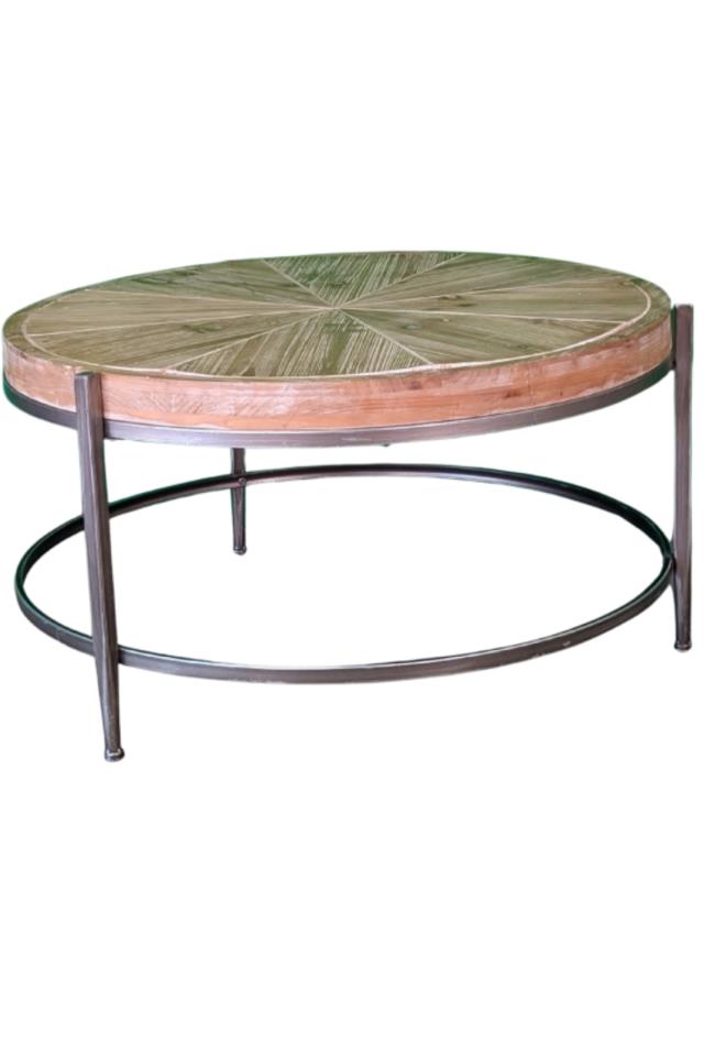 Where to find Table, Herring Bone Wood Round Coffee in Fresno
