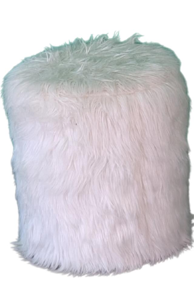 Where to find Ottoman, White Faux Fur in Fresno