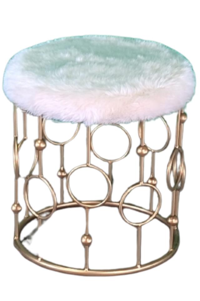 Where to find Ottoman, White Faux Fur Gold Ring Base in Fresno