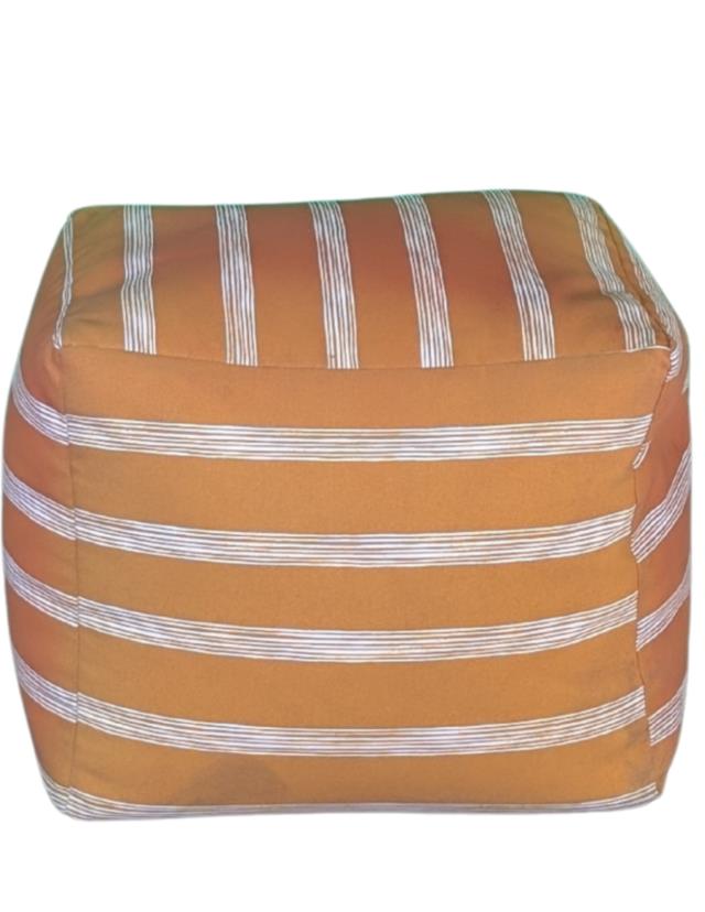 Where to find Ottoman, Orange White Stripe Cube Pouf in Fresno